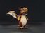 Dragón marrón de dibujos animados aparejado Low-poly modelo 3d