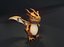 Dragón marrón de dibujos animados aparejado Low-poly modelo 3d
