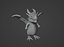 Dragón marrón de dibujos animados aparejado Low-poly modelo 3d