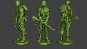 3D soldier ww2 praying2 american