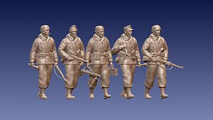 3D German paratroopers model