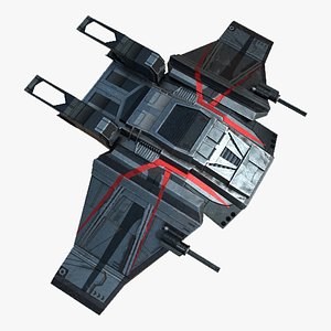 3D model alien fighter spaceship
