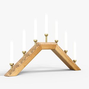 Candle Stand Wooden candle holders Low-poly 3D model model