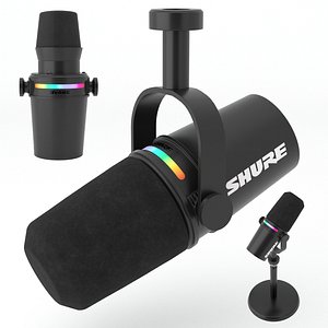 3D model Shure MV7 Plus Podcast Microphone Black 3D Model