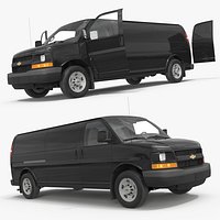 Utility Cargo Van Chevrolet Express 2016 Black Simplified