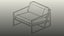 Minimalist Industrial Armchair Metal Frame Modern Chair 3D Model
