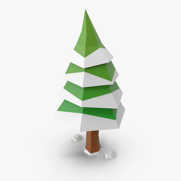 Low Poly Pine Tree Winter 3D model - TurboSquid 1845833