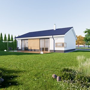 Bungalow 2 - Created with fully parametric Revit Families 3D