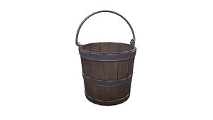 3D Old  Bucket Game Ready Low-poly PBR