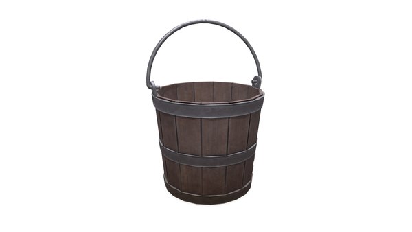 3D Old Bucket Game Ready Low-poly PBR