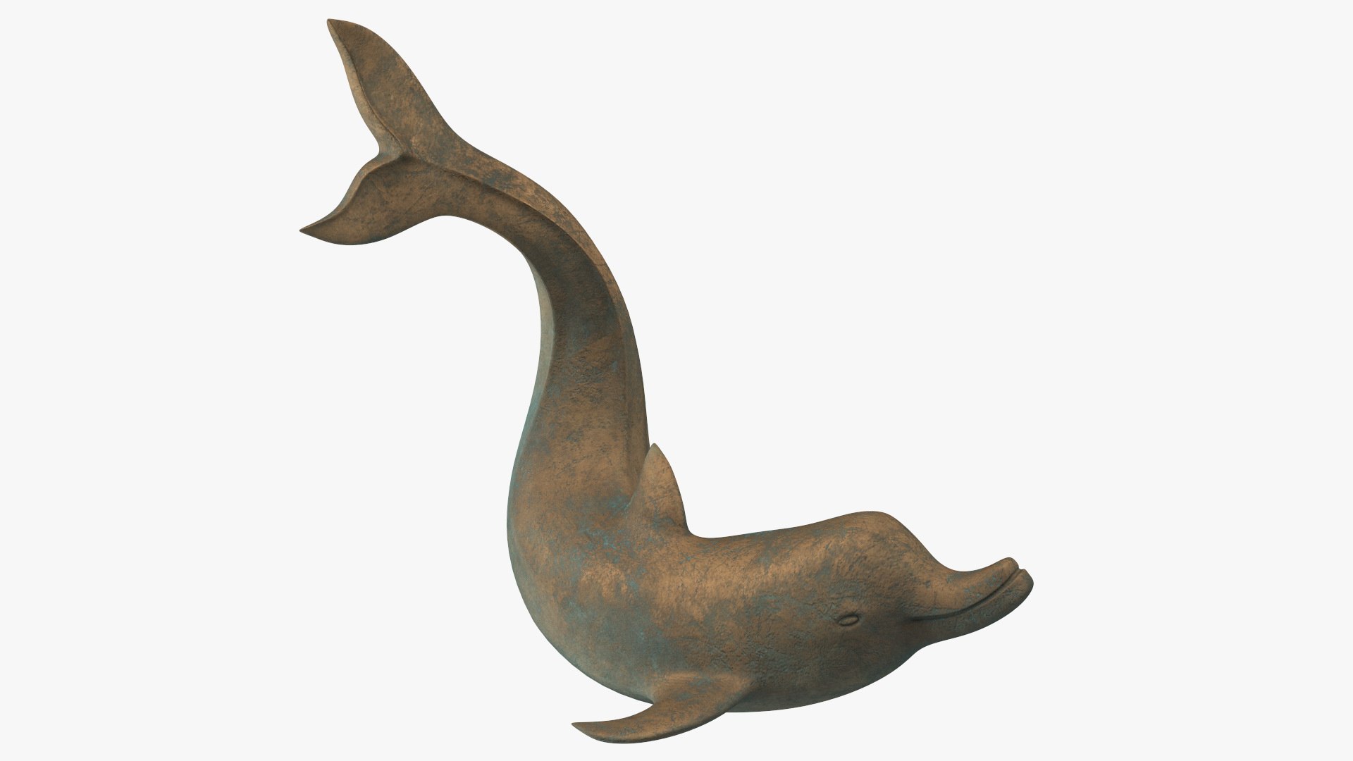 Bronze Dolphin Sculpture 3D model preview