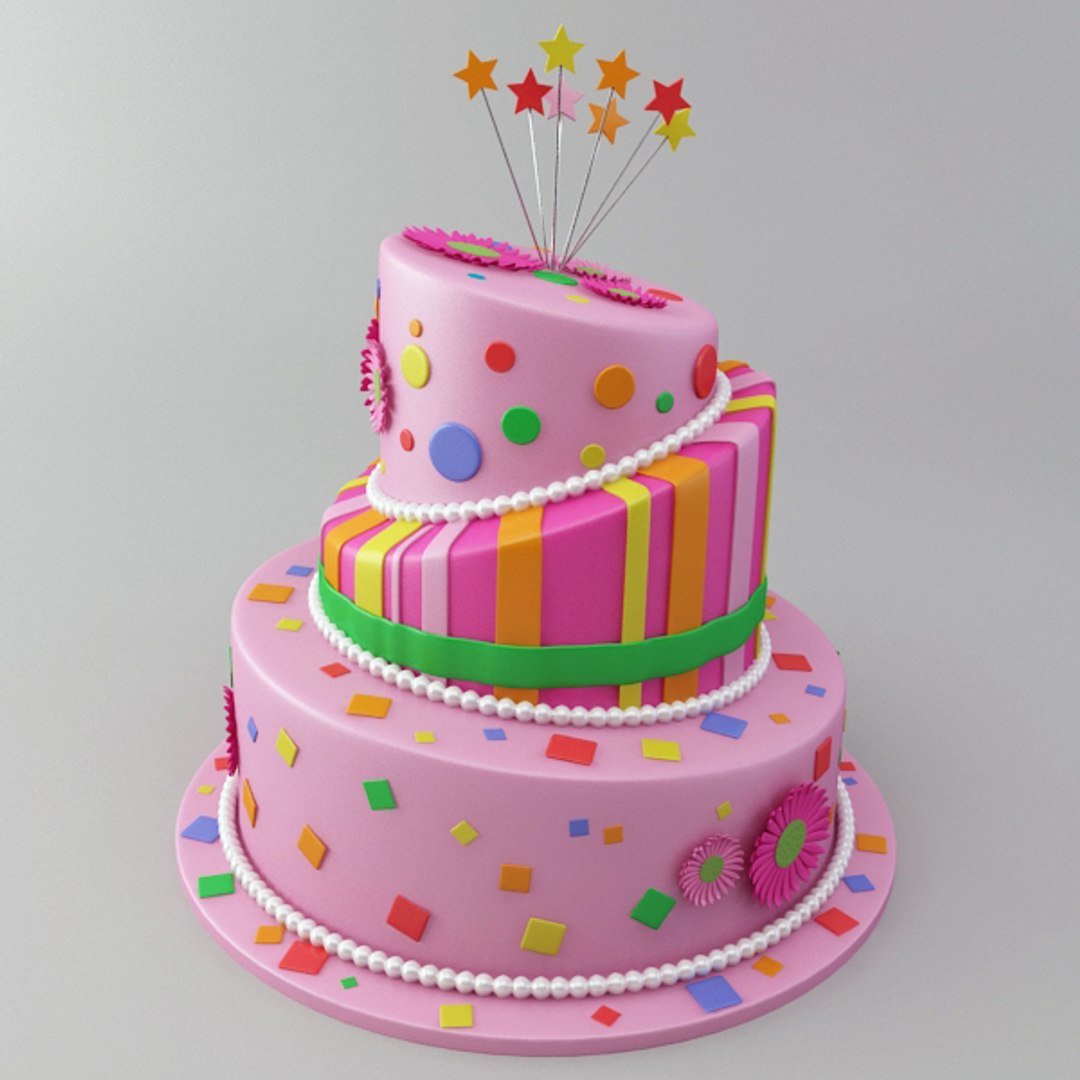 3d model birthday cake