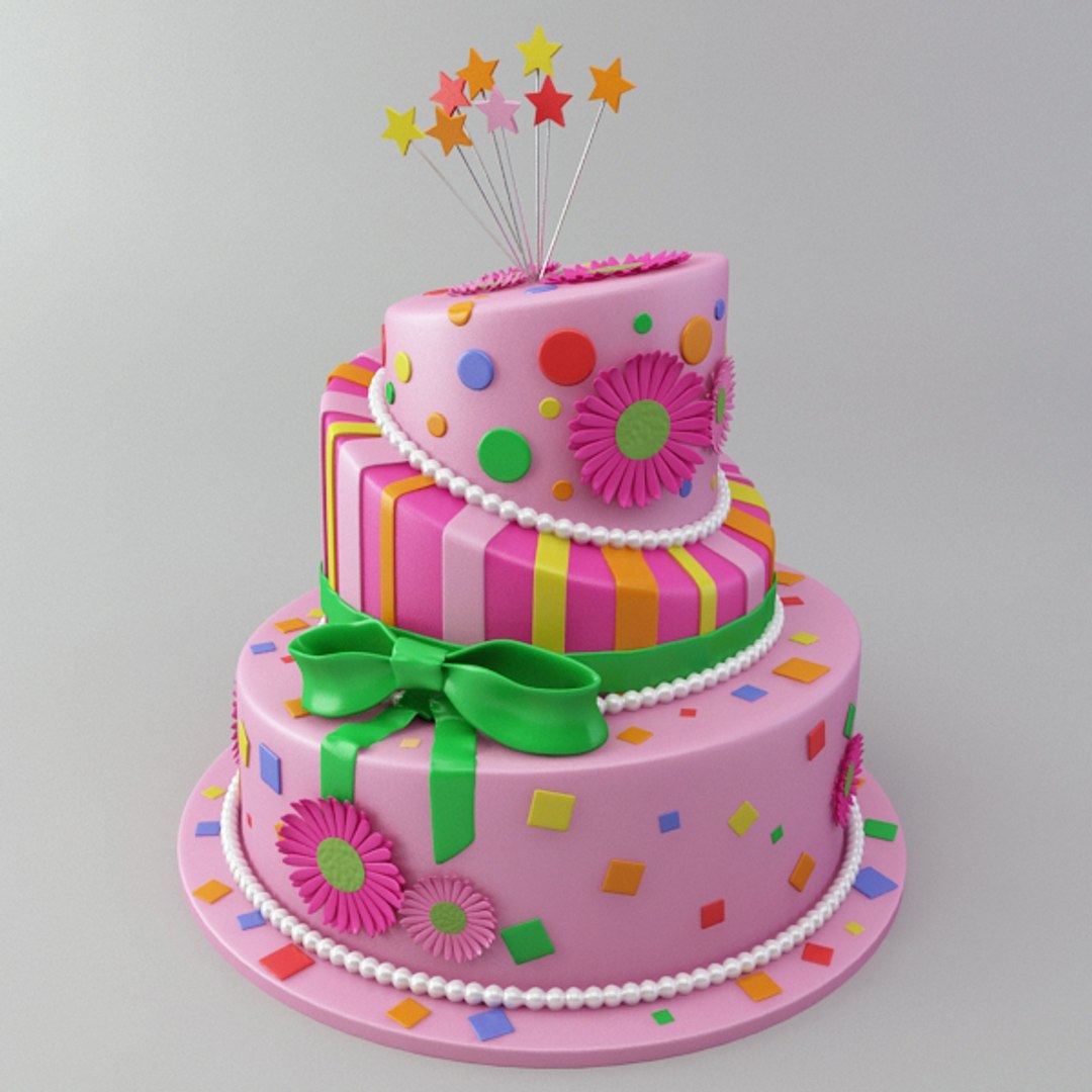 3d model birthday cake