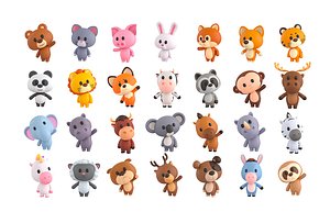 3D Pack007 Rigged Cartoon Character Pack 1