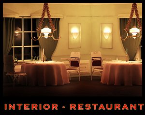 interior scene restaurant 3d max