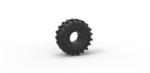 3D Diecast offroad tire 25 Scale 1 to 10