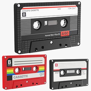 3D Detailed Cassette Tapes