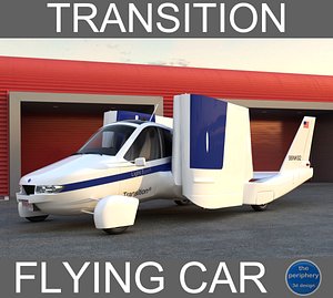 3d flying car transition aircraft model
