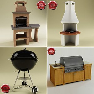 3dsmax barbecue outdoor modelled