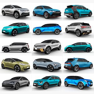 10 Electro Car low poly model