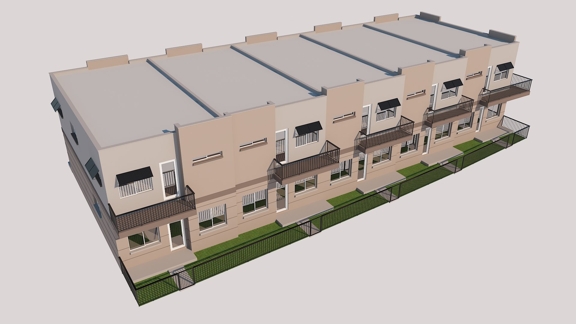 3D Town House Townhouse Model - TurboSquid 1615893