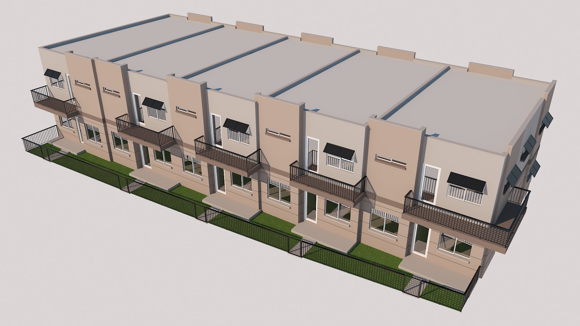 3D Town House Townhouse Model - TurboSquid 1615893