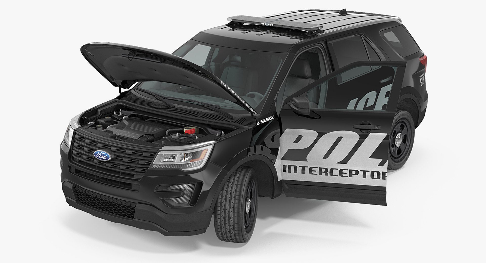 Ford Police Interceptor Unit 2016 Rigged 3D model preview