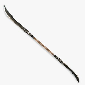 3D Double-ended sword game ready