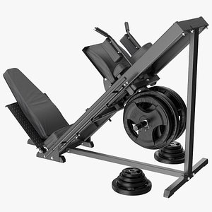 Leg Press and Hack Squat Machine with Plates Set