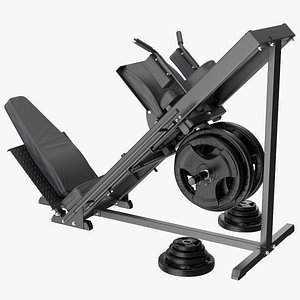 Leg Press and Hack Squat Machine with Plates Set