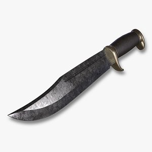 3D damascus knife 4k model