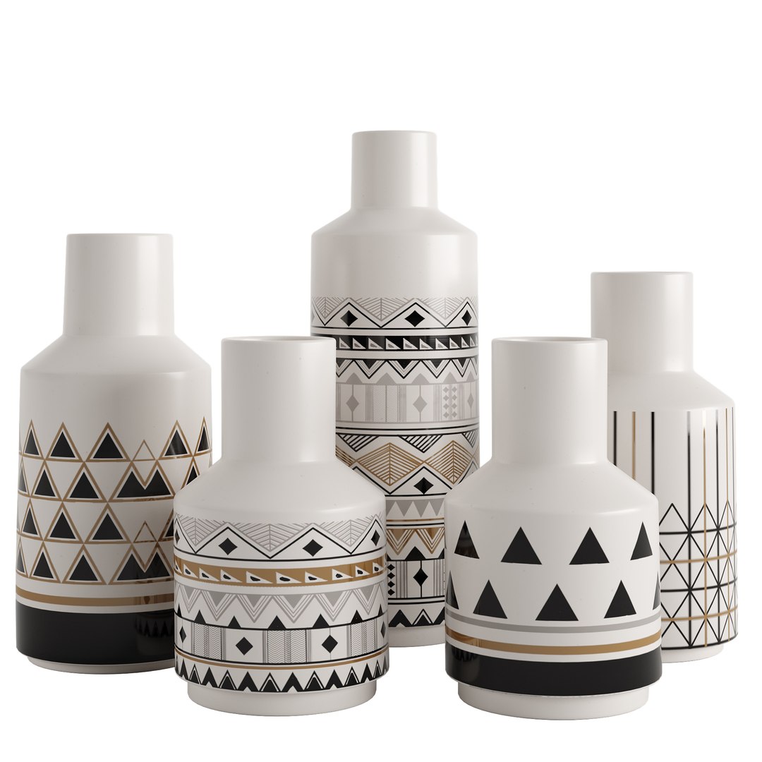 3D Set handmade ceramic vases model - TurboSquid 2155842