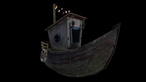 3D Boat  Game Ready  Low Poly PBR 3D Model