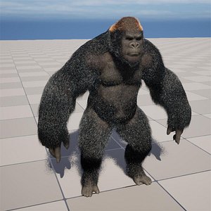 UE5 Gorilla Rigged Fur model