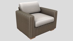Outdoor Rattan Armchair 3D model