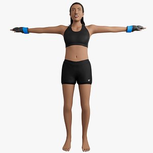 3D Fighter Girl model