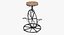 3D bicycle wheel bar stool model