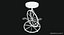 3D bicycle wheel bar stool model