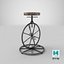 3D bicycle wheel bar stool model