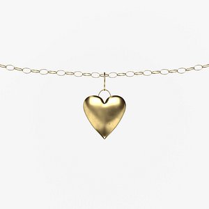 3d heart necklace model