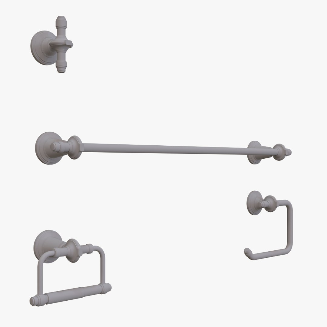 Bathroom Accessories 3D Model - TurboSquid 1268807