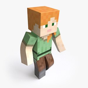 3D Alex Minecraft - Mixamo Animatable - Vray-Arnold model