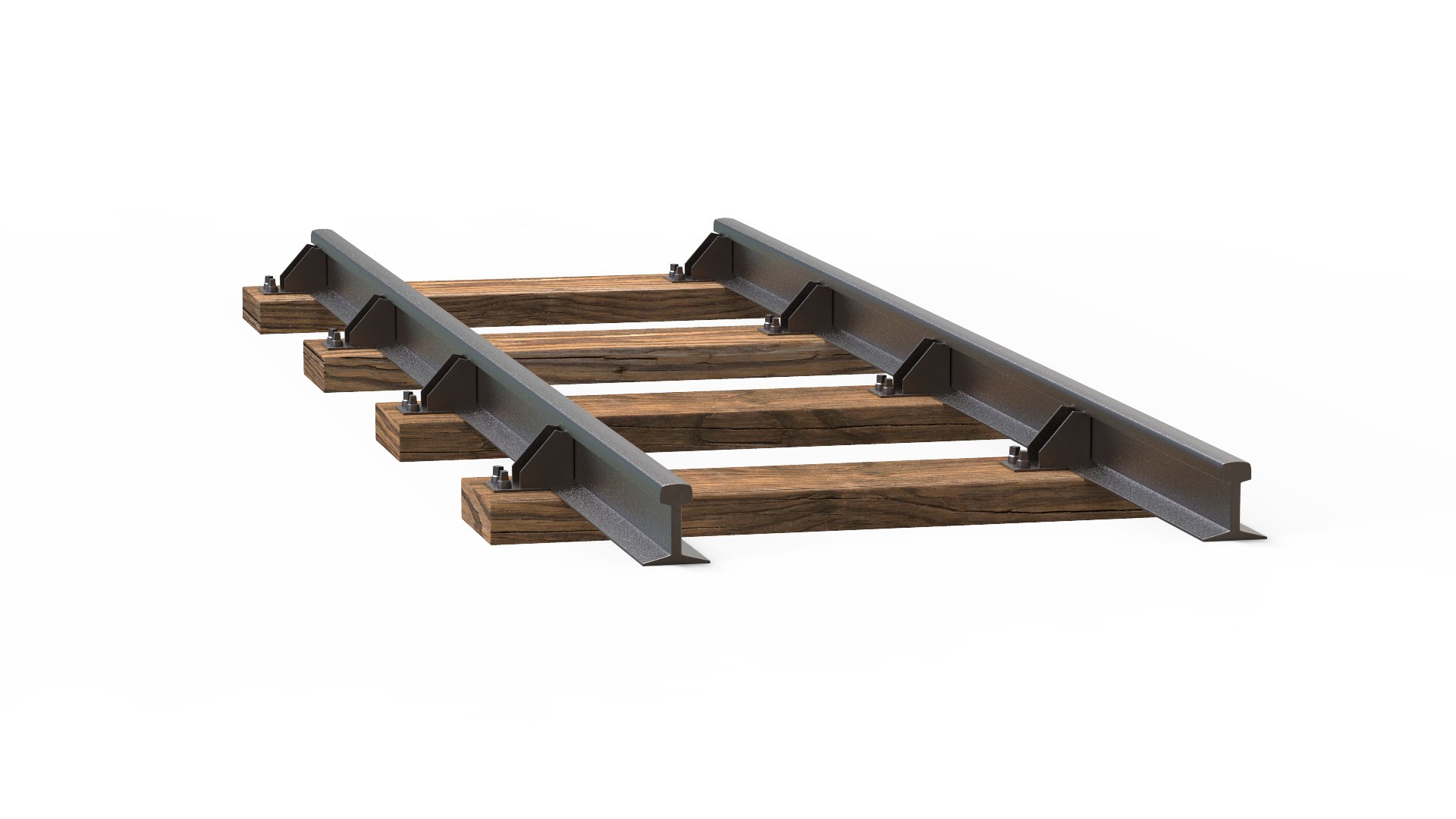 Train Tracks Model - TurboSquid 1515552