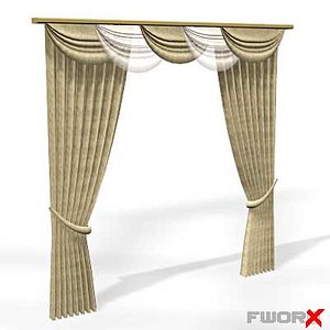 3d curtains model
