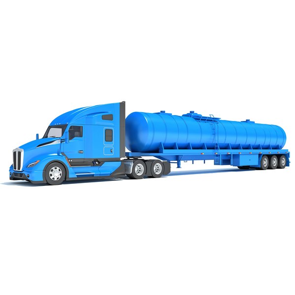 Truck with Tank Semitrailer 3D model