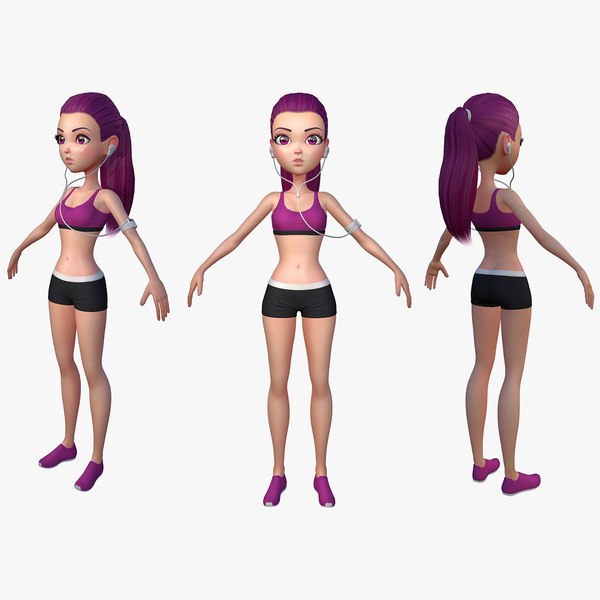 3ds max cartoon sport girl