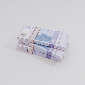 1000 Norwegian Krone Currency 3D