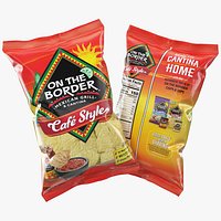 On The Border Cafe Style Tortilla Chips Bag