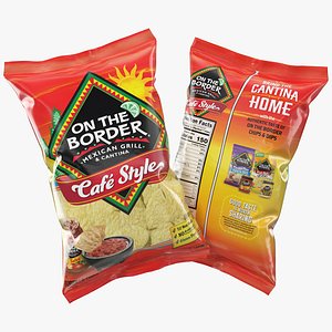 On The Border Cafe Style Tortilla Chips Bag