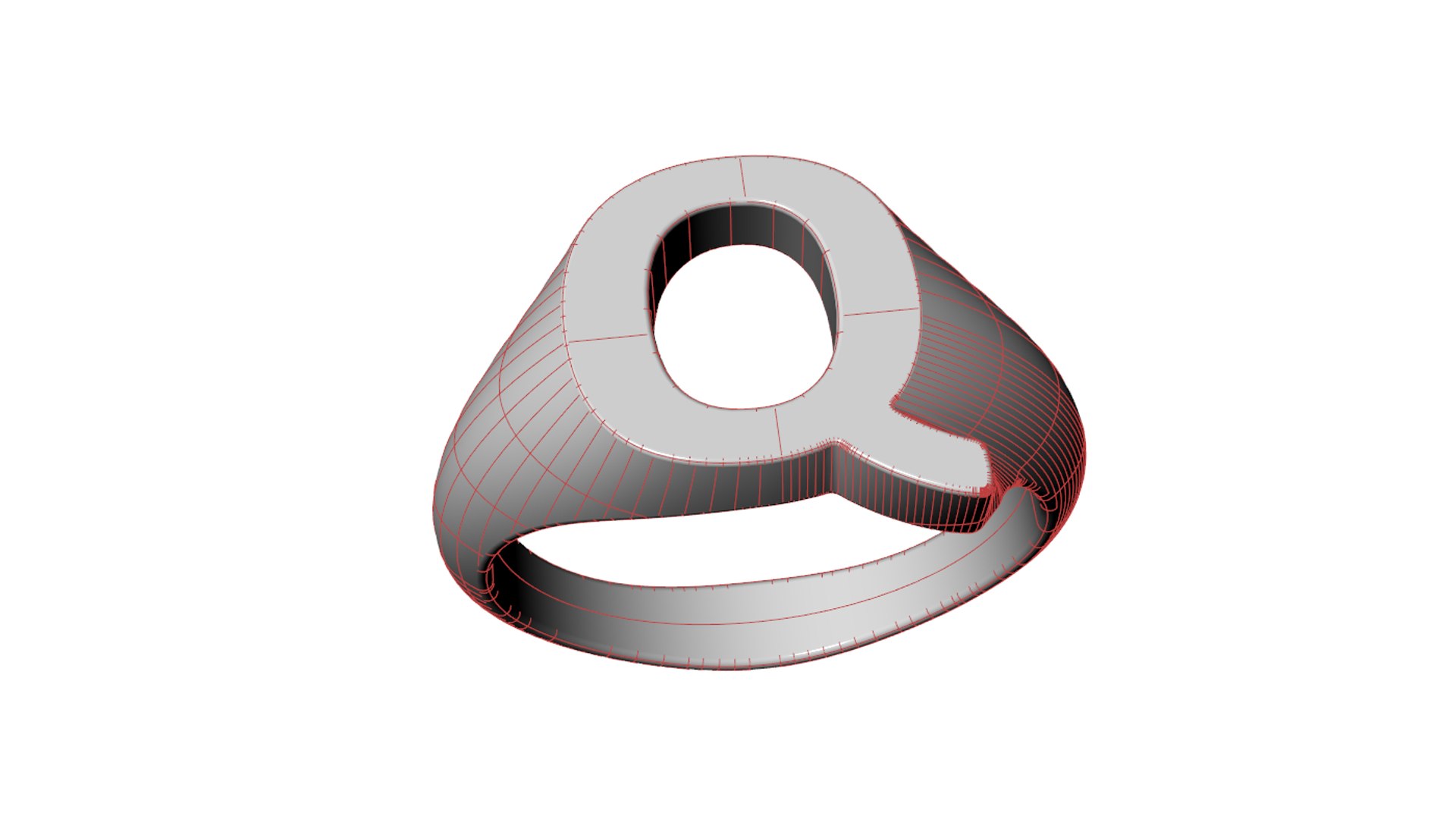 3D Alphabet Signet Ring Q - TurboSquid 2088411